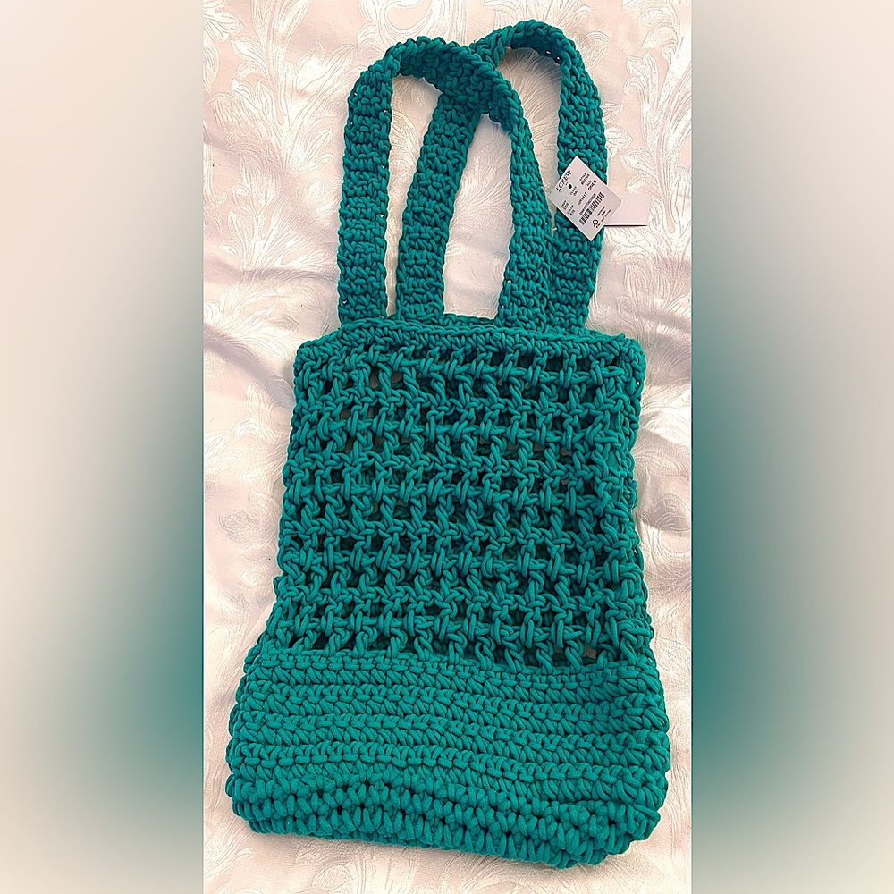 J Crew Brand New w Tags Boho Structured Crochet Bag/Tote